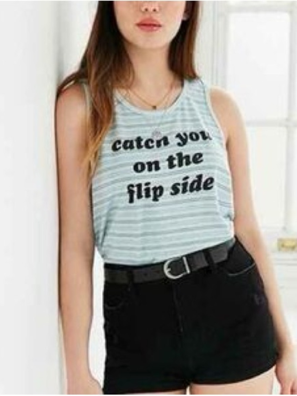 Urban Outfitters Truly Madly Deeply Light Blue Catch You on the Flip Side Tank